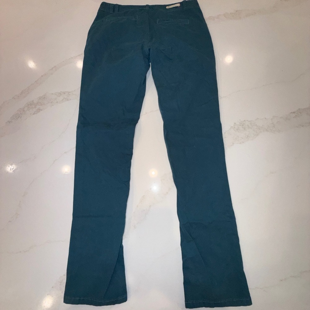Pilcro and the Letterpress Stet Slim Straight Teal Pants Size 26 - Picture 2 of 5
